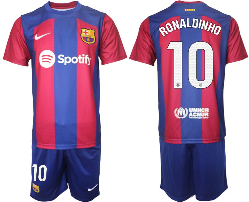 Men 2023-2024 Club Barcelona home red #10 Soccer Jersey